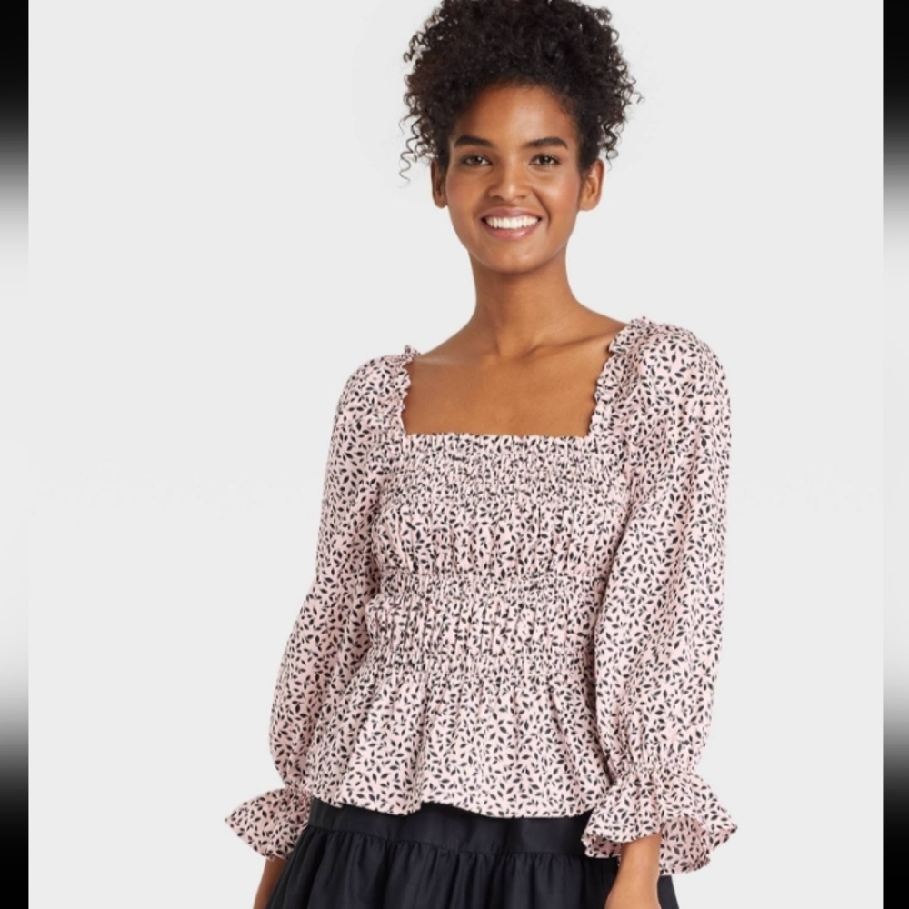 WHO WORE WHAT, PINK WITH BLACK LEAVE. SIZE XXL